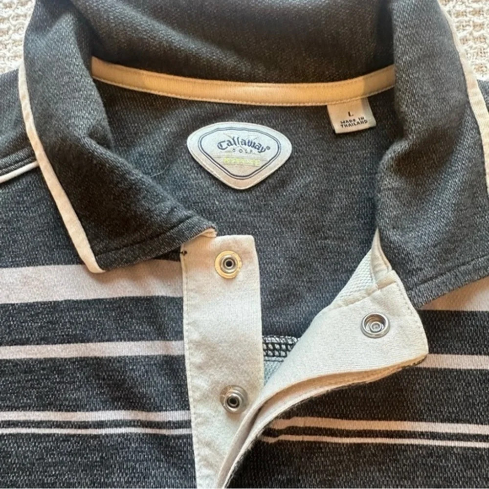 Callaway Golf X series men’s polo shirt size large grey striped - Picture 8 of 8